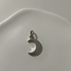 Peruvian 950 Silver Crescent Moon Charm Pendant | 3g | Handcrafted